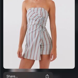 PEPPERMAYO COSTAL STRIPED STRAPLESS MINI DRESS (NWT)
